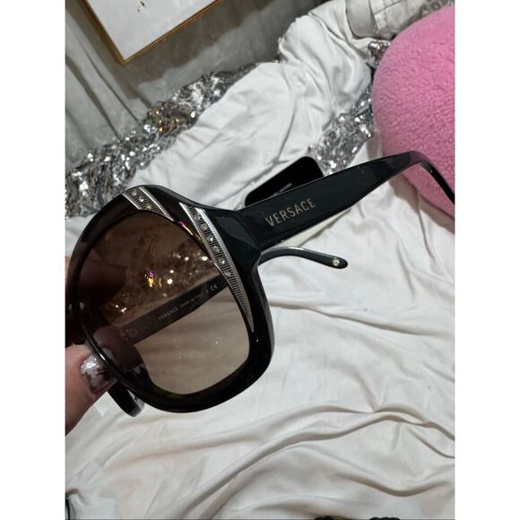 Versace Sunglasses Black  Oversized Bling- Crystal/rhinestone  VE4183B Designer main image 4